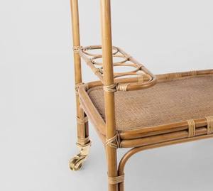 Wholesale Rattan bar Cart, <b>Trolley</b> for Hotel Handmade in Vietnam - Product Image 4