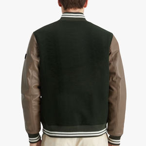 Vestes universitaires personnalisées en laine avec manches en cuir véritable, vêtements d'hiver élégants et stylés pour hommes - Product Image 6