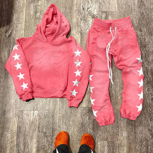 Survêtements d'hiver pour hommes, patch brodé personnalisé, taille plus, sweat-shirt à capuche, poches ourlées, pantalon de survêtement, délavage acide, 100% - Product Image 4