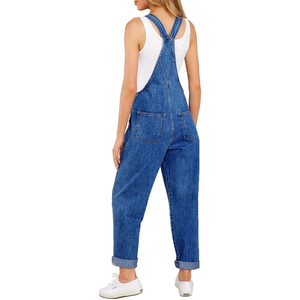 Overoles de Mezclilla para Mujer, Cintura Media, Corte Holgado, Transpirables, Impermeables, Ecológicos, de Secado Rápido, Personalizables, Color Sólido, Casuales, de Verano - Product Image 6