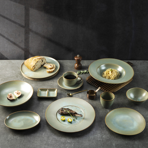 Plato <span class=keywords><strong>de</strong></span> Pescado <span class=keywords><strong>de</strong></span> <span class=keywords><strong>Porcelana</strong></span> China Verde Azulado Oriental con Logotipo Personalizado YAYU, <span class=keywords><strong>Platos</strong></span> Ovalados <span class=keywords><strong>de</strong></span> Cerámica para Comida Tailandesa y Ensaladas para Restaurante - Product Image 6