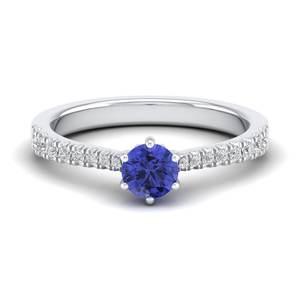 Bagues en argent sterling 925 de haute qualité REYES avec pierre précieuse tanzanite certifiée GRA, clarté VVS, moissanite, bijoux fins pour femmes - Product Image 1