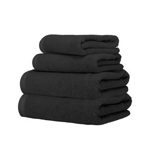 Ensemble de serviettes <span class=keywords><strong>Ruggeri</strong></span> 2+2 |   Face & Guest |   Serviette de plage 100% coton extra doux 500g - Doux pour la peau (Noir) - Product Image 1