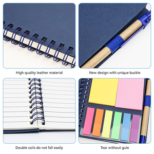 Tùy chỉnh in <span class=keywords><strong>A5</strong></span> lót trang Tạp Chí máy tính xách tay dây đôi xoắn ốc máy tính xách tay với chủ bút - Product Image 5