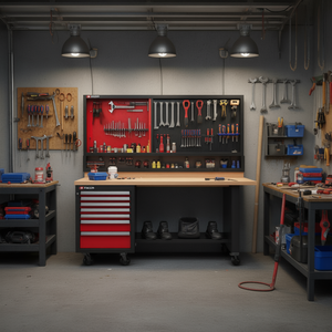 Banco de Trabajo Bajo Facom con 7 Cajones, Mueble de Pared, Encimera de Madera, Armarios para Herramientas - Product Image 3