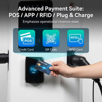 Cargador de Vehículos Eléctricos de Nivel 2 de 44 kW, Estación de Carga Rápida Comercial, Cargador Inteligente OCPP para Automóviles, 22 kW Tipo 2, 4G, 7 kW Monofásico