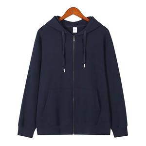 Sweat à capuche pour hommes de haute qualité 100% coton avec fermeture éclair surdimensionné Streetwear lourd brodé personnalisé avec logo essentiel vente en gros - Product Image 3