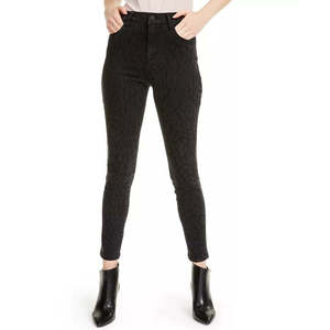STS Blue Women's Ashley <b>Leopard</b> High Waist Skinny Jeans Grey Size 32 Breathable Stretch Denim Simple Style with Bow Decoration - Product Image 1