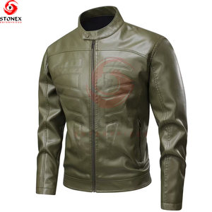New High Quality <b>Leather</b> <b>Jacket</b> for Men Vintage Style Waterproof Zipper Closure <b>Winter</b> Wear - Product Image 1