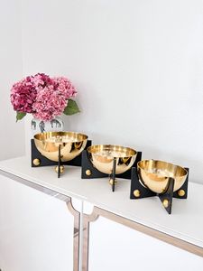 Luxury Style Three Bowl Decorative Set for Tabletop Display and Home Accent - Product Image 2