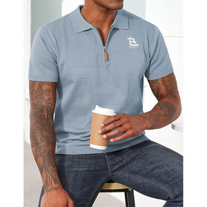 El mejor artículo Camiseta polo con cremallera de cuarto de verano de nuevo diseño de alta calidad hecha en Pakistán con mangas cortas - Product Image 4