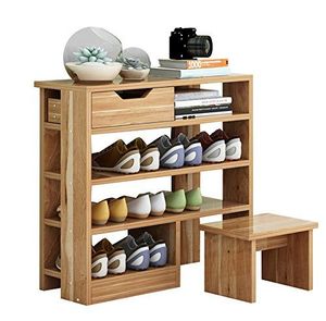 2 Tier Transparent Bamboo Shoe <b>Storage</b> Rack Organizer Bench with <b>Cushion</b> for Entryway Living Room Bedroom Hallway - Product Image 5
