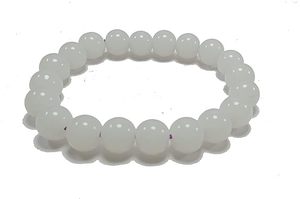 Crystal <b>bracelet</b> White Jade Round <b>Beads</b> <b>Bracelet</b> 8mm Stone Gemstone Fashion <b>Men</b> and Women Gift Energy - Product Image 4
