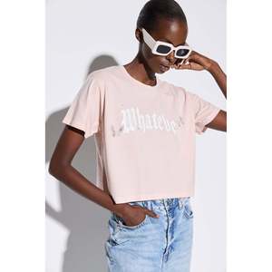Crop top imprimé pour femmes, coupe ajustée, 100% coton et élasthanne, respirant, style décontracté d'été avec décoration de logo, taille XS - Product Image 2