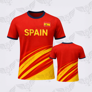 Maillot de football personnalisé par sublimation, équipe nationale d'Espagne, maillot de football rétro, personnalisable, coupe du monde de football 2026, maillot pour les fans - Product Image 2