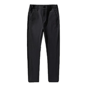 Pantalones informales de verano de color gris claro para hombre con pretina semielástica de nailon de seda helada tubo recto elástico estilo Caballero de negocios - Product Image 5