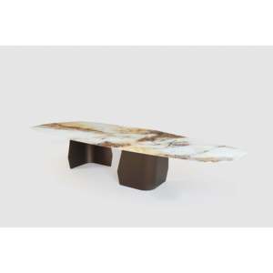 Senator Cotopaxi Marble Dining <b>Table</b> Minimalist Design Wood Marble Material for Home Bar & Office New Feature Assembled Product - Product Image 2