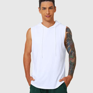 Essential Street Men Sudaderas con capucha sin mangas Tela ligera Textura suave Ajuste relajado Gimnasio Traje de moda de gran tamaño - Product Image 3