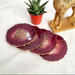 Posavasos de resina redondos modernos, esteras y almohadillas de mesa para servir té y café en casa, diseño elegante - Product Image 4