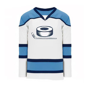 Camiseta de hockey sobre hielo de talla grande a rayas con cuello en V OEM para hombre, Camiseta deportiva con estampado de sublimación de secado rápido - Product Image 1