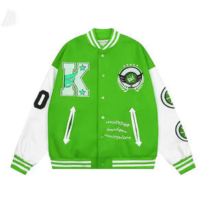 Chaqueta Varsity de Alta Calidad para Hombre, Estilo Urbano, con Bordado Personalizado, Cuello Alto, Impermeable y Resistente al Viento, Venta al Por Mayor - Product Image 6