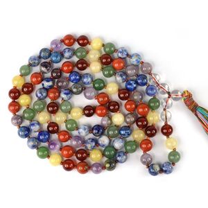 Collar de Mala de Cristal con 108 Cuentas de 8mm, Piedra Natural Curativa, Joyería de Meditación - Product Image 1