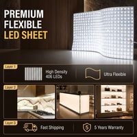 Panneaux lumineux LED publicitaires pour dalles d'onyx et de marbre, 450 LED, feuille LED 1LED, panneau découpé, feuilles LED 6000K, feuille de rétroéclairage