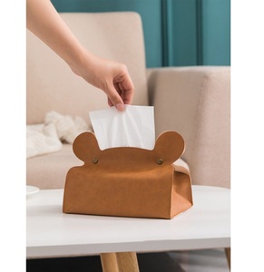 Boîte à mouchoirs en cuir au design moderne et élégant, forme minimaliste de haute qualité pour un style de pièce luxueux, décoration de table pour la maison et le bureau - Product Image 6