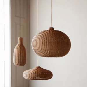 ที่บังตะเกียงหวายดีไซน์แบบเอเชียที่ครอบไฟทำด้วยมือเป็นมิตรกับสิ่งแวดล้อมสีสั่งทำผลิตในเวียดนามราคาสมเหตุสมผล - Product Image 1