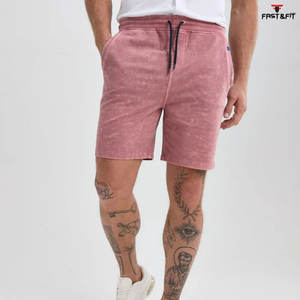Nuevo diseño Color sólido Ropa casual Algodón Hecho Ropa al aire libre Pantalones cortos lavados de moda para hombres - Product Image 2