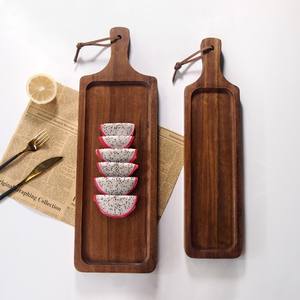 Vente en gros de plateau de présentation à sushi en bois plateau de service à fruits et aliments en bois naturel ensemble de vaisselle de service - Product Image 3