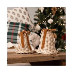 Caja de regalo de Navidad con campana de ratán rentable, adorno de campana de ratán de mimbre hecho a mano para decoración de árbol de fiesta rústica en casa - Product Image 1