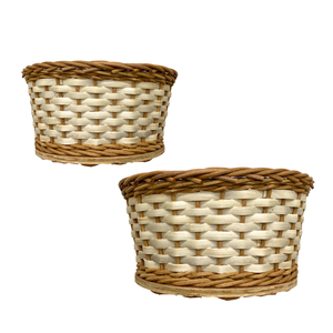 Plateau de panier de rangement de pain en rotin fabriqué à la main avec base en bois massif servant, rangement de décoration pour la maison et les tables de restaurant - Product Image 1