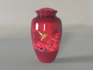 Green Phanton Color Hummingbird Cremation Urn for Human Ashes Including Free <b>Velvet</b> <b>Bag</b> - Product Image 4