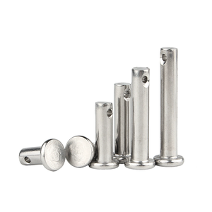 Goupille à fourche en acier inoxydable 304 avec tête plate, goupille fendue, goupille de centrage cylindrique M3 M4 M5 M6 M8 M10 M12 M20 - Product Image 1