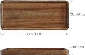 Ensemble de 3 plateaux en bois écologiques Plateaux de service polyvalents et élégants pour le petit déjeuner, le dîner et le dîner - Product Image 6