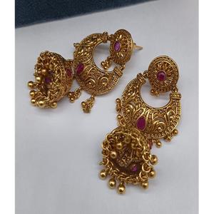 Hermosos pendientes Jhumki con acabado en oro de alta calidad para mujeres y niñas, para un look tradicional, colección para bodas. - Product Image 1