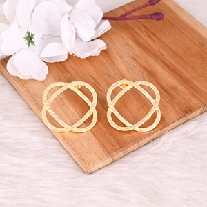 Pendientes de latón hechos a mano, modernos y delicados, con baño de oro amarillo, regalos de aniversario para mujer, venta al por mayor, 25 pares, a la moda - Product Image 2