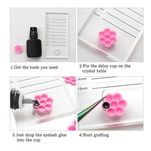 Anneaux à colle en forme de fleur, porte-pigments, outils pour les cils, vente en gros d'anneaux à colle pour cils, gobelet à colle pour extensions de cils - Product Image 3