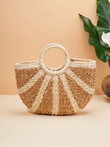 Sac fourre-tout en rotin jacinthe d'eau naturelle de haute qualité tissé à la main sac à main de plage décontracté avec deux sangles bas prix d'usine Vietnam - Product Image 4