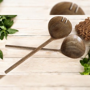 Cuillère en bois écologique jetable et biodégradable, finition rustique artisanale, outil de cuisine pour remuer, servir, cuisiner, repas quotidiens - Product Image 2