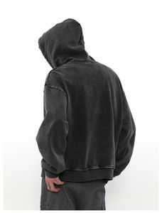 Sudadera con capucha y cremallera para hombre, modelo regular, unisex, 280 g/m², 100 % algodón lavado, de secado rápido, novedad invierno 2026 - Product Image 4