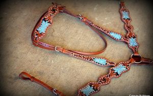 Handmade Customizable Western Floral <b>Tooled</b> <b>Leather</b> Tack Set for Training Trail Riding & Competition for Horse Owners - Product Image 5