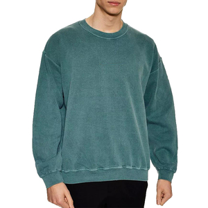 ขายส่ง OEM ผู้ผลิตที่กําหนดเองเสื้อกันหนาววินเทจกรดล้างเสื้อสเวตเตอร์คอกลม unisex - Product Image 6