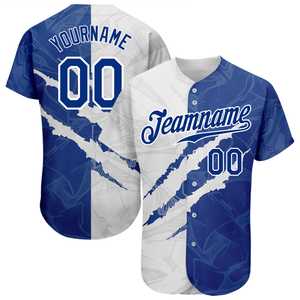 Logo personnalisé motif 3D bouton complet maillot de baseball vente en gros jeux universitaires impression par sublimation maillots de baseball - Product Image 5