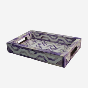 Plateau artisanal en os incrusté, idéal pour les hôtels et les restaurants, disponible en gros à prix d'usine avantageux en provenance d'Inde. - Product Image 5
