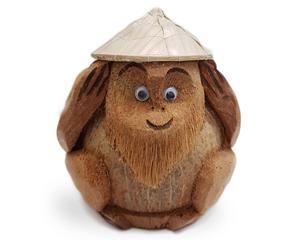 Carcasa de coco tallada a mano, artesanías de mono/coco/estatua de madera, mono de coco de Vietnam 99GD - Product Image 6