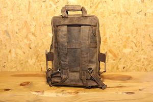 Sac à dos en cuir véritable fabriqué à la main écologique doublure en coton couverture fermeture éclair plusieurs poches Vintage Styles modernes travail de voyage - Product Image 2