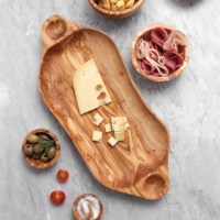 Plateau de service ovale en bois artisanal, écologique, bohème, grand format, sans BPA, motif personnalisé, pour les fêtes