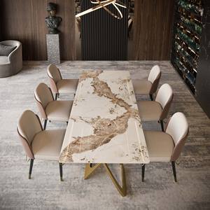 Tables de salle à manger contemporaines en métal, design Hug Table, robustes - Product Image 3